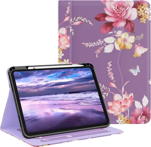 Miniatura 26 de OKP Funda para iPad de 11 pulgadas (A16) 2025 / 10ª generación 2022, para iPad 11ª/10ª de 10.9 pulgadas con funda de cuero PU de visualización Rosa