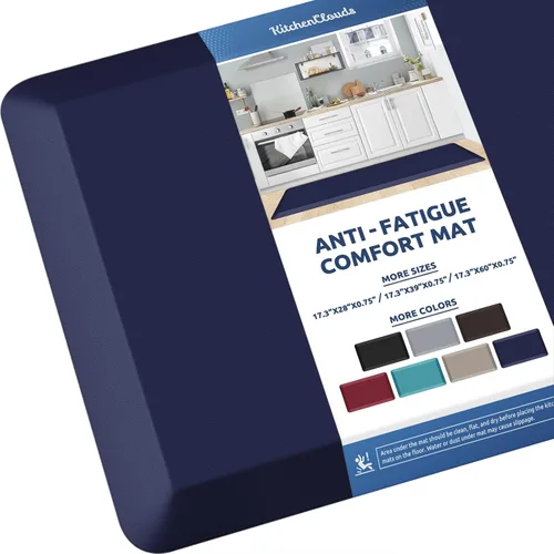 Miniatura 65 de KitchenClouds Alfombra de cocina acolchada anti fatiga, 17.3 x 60 pulgadas, impermeable, antideslizante, tapete de escritorio cómodo, para cocina
