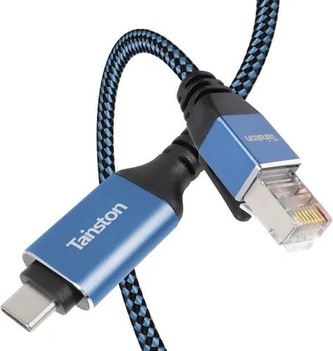 Miniatura 6 de Cable USB C a Ethernet, cable tipo C a RJ45 de 2 pies, cable USB C a Gigabit Ethernet compatible con Thunderbolt 3/4, conectado directamente a