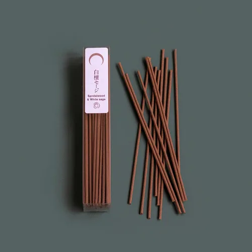 Miniatura 5 de Asayu Japan Varillas de incienso tradicionales, juego de purificación (sándalo y salvia blanca + sándalo y rosa), 1.41 oz (cada aroma 0.71 oz)