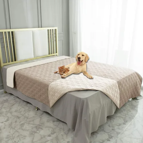Miniatura 88 de Ameritex Funda Impermeable para Cama de Perro Manta para Mascotas para Muebles Cama Sillón Sofá Reversible Azul marino+azul piedra