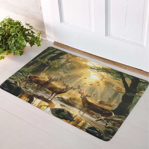Miniatura 14 de LB Alfombra de baño de flores bohemias, alfombra de baño antideslizante con estampado floral bohemio morado y negro, espuma viscoelástica suave