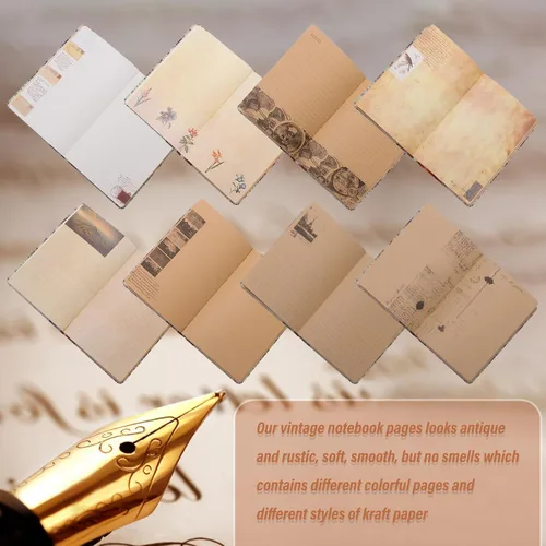 Miniatura 4 de SaFeHoM 212 Pcs DIY Vintage Journal Set for Women Gifts Scrapbook Diary Supplies including Aesthetic Journals, Scrapbook Paper, Washi Stickers