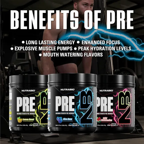 Miniatura 7 de NutraBio Polvo de preentrenamiento, Blue Razz Energía explosiva, enfoque láser, bombas extremas Pre-entrenamiento para hombres y mujeres