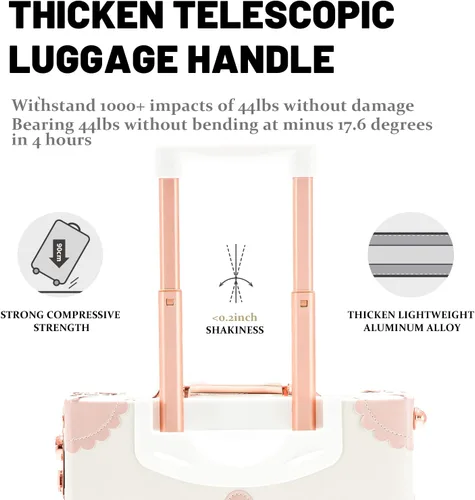 Miniatura 3 de COTRUNKAGE Vintage Luggage Sets for Women, 2 Pieces Cute Carry On Suitcase with Spinner Wheels, Cream White