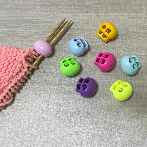 Miniatura 2 de SPANSEE 8 tapones de punto de punto de calaveras de colores, protector de punta de aguja de tejer, tapones de aguja de tejer, suministros de tejer