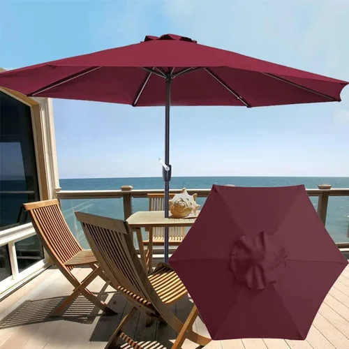 Miniatura 7 de Cubierta de repuesto para sombrilla de patio al aire libre, 6 varillas / 8 varillas de 6.5 pies/9 pies/10 pies, toldo de repuesto para sombrilla