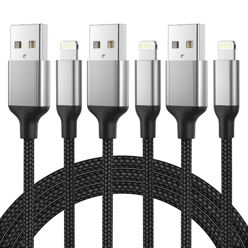 Miniatura 9 de Cable de carga para iPhone de 1 pie, paquete de 5 cables cortos USB A a Lightning de 12 pulgadas, cable de carga Apple certificado MFi de carga