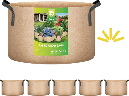 Miniatura 10 de iPower Paquete de 10 bolsas de cultivo de 3 galones, macetas de tela no tejida, contenedor de aireación con asas de correa para jardín y plantación