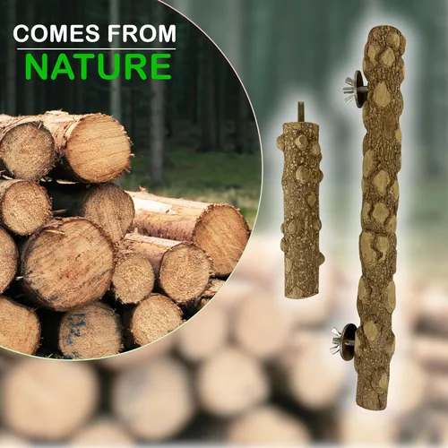 Miniatura 7 de SIMENA Perca de escalera para pájaros, soporte de loro de madera natural, juguete de escalada de hámster, escalera de jaula de pájaros para pájaros