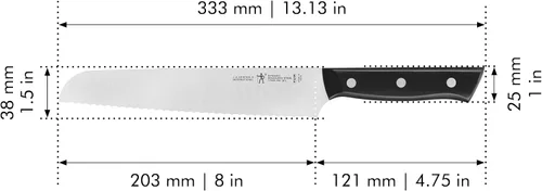 Miniatura 3 de HENCKELS Cuchillo de pan dinámico afilado de 8 pulgadas, cuchillo para pastel, diseño alemán informado por más de 100 años de maestría, acero
