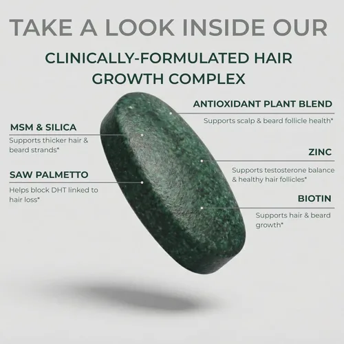 Miniatura 3 de DHT Blocker para hombres – Suplemento para el crecimiento del cabello con biotina, MSM, Saw Palmetto y zinc – Apoya el cabello más grueso, más lleno