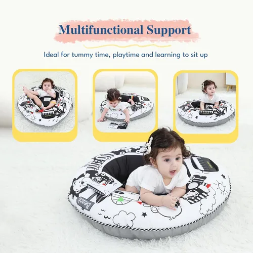Miniatura 3 de Lovvie & Joy Asiento para bebé y anillo de centro de actividad de juego, asientos blandos para bebés para sentarse en silla de 0 a 6 meses, recién