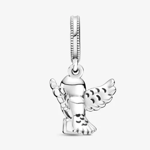 Miniatura 2 de PANDORA Harry Potter Hedwig Owl dije esmaltado negro y rojo - 799123C01 Metal