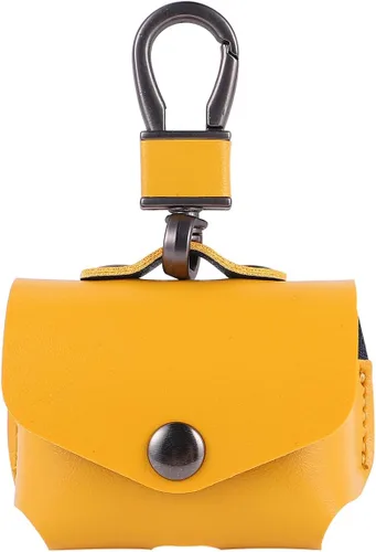 Miniatura 2 de Bolsa de cuero para auriculares inalámbricos con llavero cierre a presión, funda protectora compatible con Pro 3 auriculares compactos caja de carga