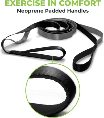 Miniatura 5 de Gradient Fitness Stretching Strap for Physical Therapy, 12 Multi-Loop Stretch Strap 1" W x 8' L, Neoprene Handles, Physical Therapy Equipment, Yoga