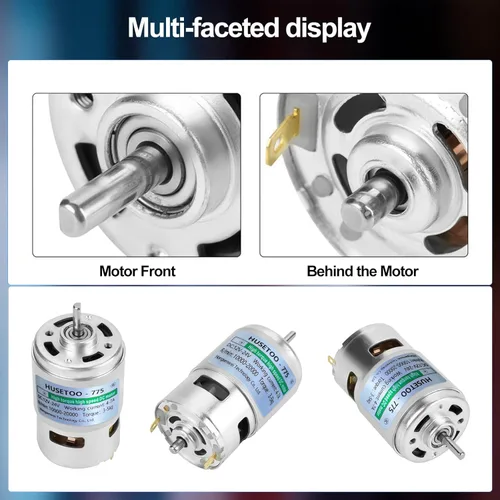 Miniatura 3 de Motor DC de 12V 775 - torque alto (máx. 20000 RPM) con doble rodamiento de bolas, ventilador de enfriamiento incorporado para actualización