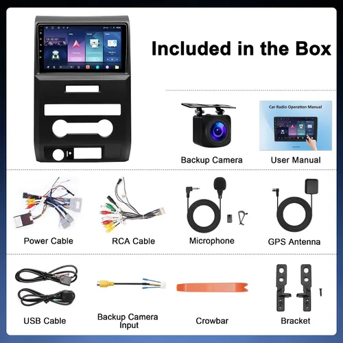 Miniatura 9 de Radio de coche 4G+64G para Ford F150 2009-2014: actualización Android 15 9 "pantalla táctil estéreo unidad principal inalámbrica CarPlay Android