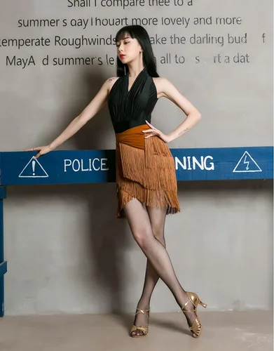 Miniatura 6 de Faldas de baile para mujer, vestido de baile latino, falda de baile tango, falda de borla, falda de práctica de baile, bufanda de cadera