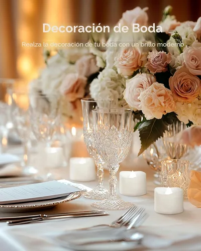 Miniatura 8 de Homemory Velas de té LED sin llama de color blanco frío, más de 200 horas, funciona con pilas, velas votivas eléctricas falsas para Navidad