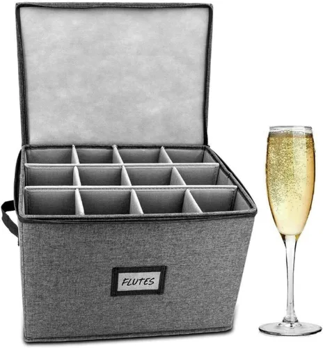 Miniatura 11 de HOMELUX THEORY 8 piezas de contenedores de almacenamiento de porcelana de carcasa dura, almacenamiento de tazas, copas de vino, utensilios