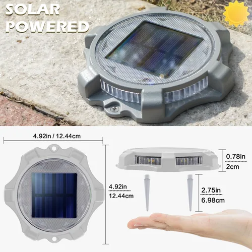 Miniatura 4 de SIEDiNLAR Luces solares para cubierta al aire libre, 2 modos, muelle LED, marcadores de entrada, luz impermeable para escalones, pasarela, escalera