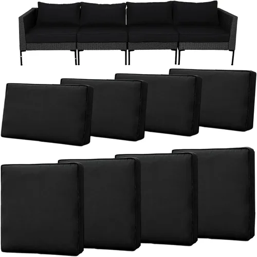 11 fundas de cojín de repuesto, impermeables para exteriores, para sofá de 6 plazas, juego de fundas con cremalleras, solo funda lavable (cian)