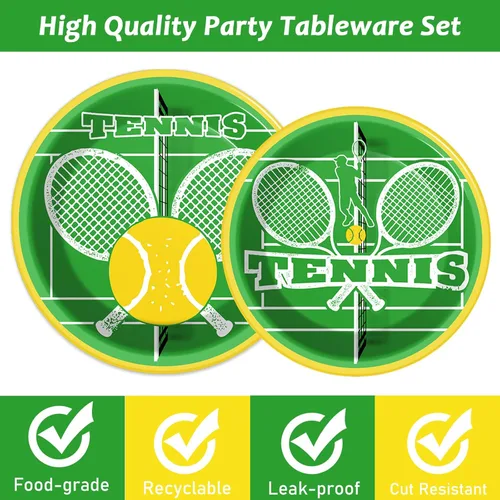 Miniatura 3 de 96 piezas de suministros para fiesta de tenis para 24 invitados, pelotas de tenis, juegos deportivos, decoración de fiesta, temática de sóftbol