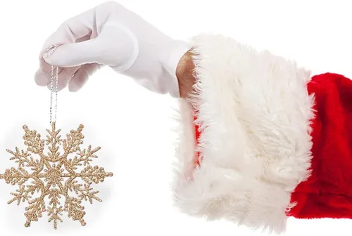 Miniatura 7 de Adornos de copos de nieve de plástico brillante de 4 pulgadas (30 unidades, champán)