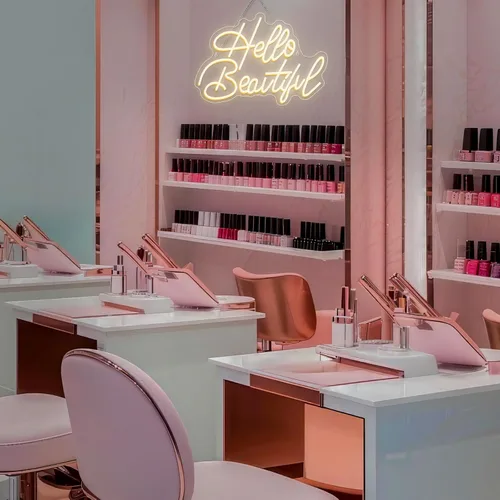 Miniatura 7 de LooKLight Letrero de neón con texto en inglés «Hello Beautiul», color blanco cálido, letras de neón para decoración de pared, letreros de luz LED