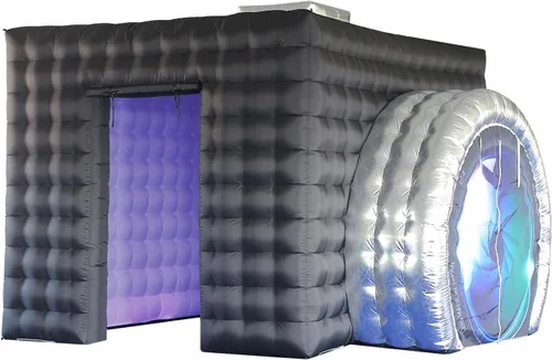 Miniatura 13 de SAYOK Cabina de fotos inflable con luces, tienda de campaña portátil en forma de cámara con forma de cubo con soplador, 11.5 x 9.2 x 8.2 pies