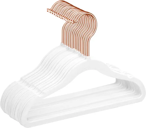 Miniatura 14 de MIZGI Perchas de terciopelo para niños, perchas antideslizantes para niños grandes, perchas de 14 pulgadas para jóvenes, ropa para adolescentes