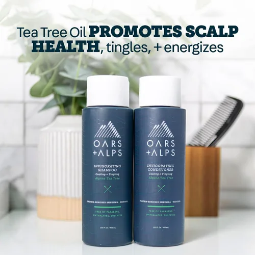 Miniatura 5 de Oars + Alps Acondicionador sin sulfato para hombre, infundido con aceite de hamamelis y árbol de té, árbol de té alpino, 13.5 onzas líquidas