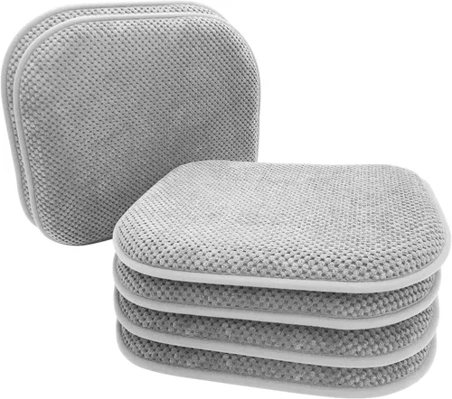 Miniatura 22 de Cojines de asiento de espuma marrón para sillas de cocina, almohadillas para sillas de comedor, paquete de 6 cojines antideslizantes para asientos