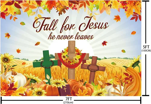 Miniatura 4 de MEHOFOND Fondo de otoño de 7 x 5 pies para Jesús, decoración de otoño, pancarta, hoja de arce, decoración de la Biblia, religión cristiana, fondo