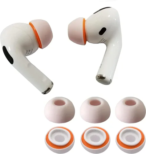 Miniatura 13 de KASOTT Almohadillas híbridas de espuma viscoelástica y silicona mejoradas para AirPods Pro de 1ª y 2ª generación, ultra cómodas, orejas Negro