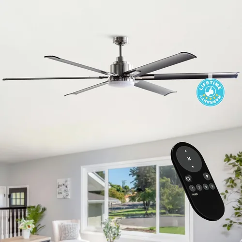 Miniatura 16 de Ventiladores de techo dorados de 60 pulgadas con luces y control remoto, modernos ventiladores de techo grandes para exteriores, para patios, motor