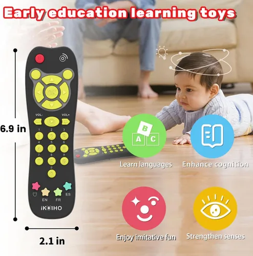 Miniatura 4 de Juguete de Control Remoto para Bebé, Juguete de Control Remoto de TV Realista para Niños Pequeños con Luz y Sonido, Juguete de Aprendizaje Educativo