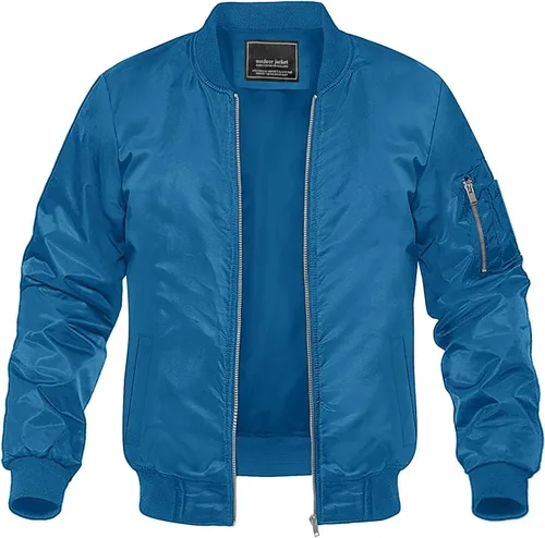 Miniatura 8 de MAGNIVIT - Chaqueta bomber ligera para hombre, cortavientos, casual, para primavera y otoño, para exteriores