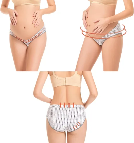 Miniatura 4 de Dresime Ropa interior de maternidad posparto para mujer, ropa interior de algodón para embarazo, ropa interior debajo del bulto, ropa