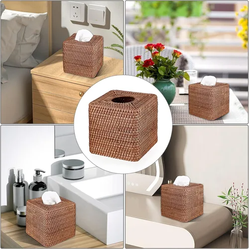 Miniatura 6 de Sumnacon Cubierta cuadrada de la caja del tejido de la rota para el cuarto de baño, la cocina