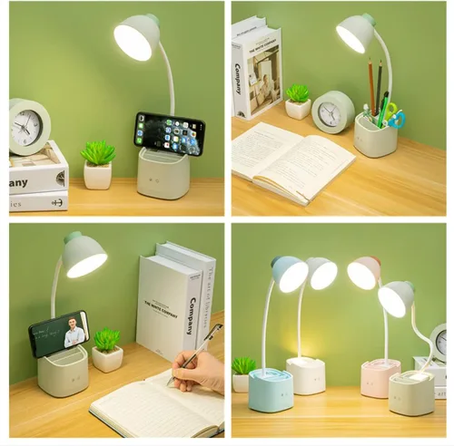 Miniatura 5 de Fantasee Lámpara LED de escritorio, 3 modos de iluminación, regulable al tacto, 9 de brillo, lámpara de mesa con batería recargable con soporte