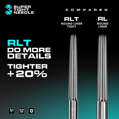Miniatura 3 de HAWINK Agujas de cartucho para tatuaje #12 Estándar 3 delineador redondo X-Taper 50 piezas con membrana desechable profesional EN05S-50-1203RLT