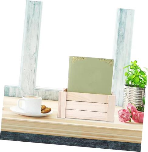 Miniatura 6 de Yardwe Caja de almacenamiento de escritorio de madera creativa, organizador de oficina y hogar, pequeña madera natural hecha a mano para decoración