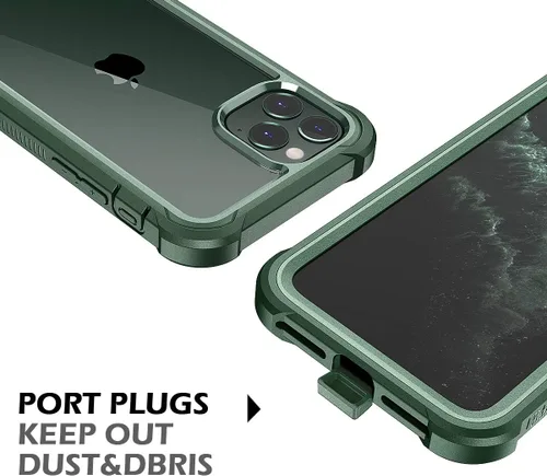 Miniatura 6 de Dexnor Funda para iPhone 11 Pro con protector de pantalla, transparente, resistente, de cuerpo completo, a prueba de golpes, parte trasera dura