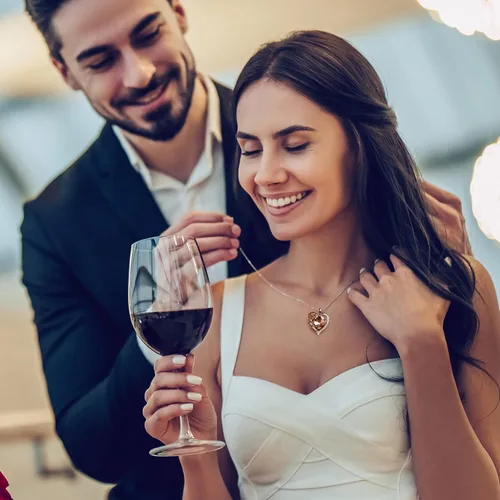 Miniatura 2 de VOROCO Collar de piedra natal de cristal en forma de corazón con flores de cumpleaños, collar de plata de ley 925 con colgante de amor para mujer