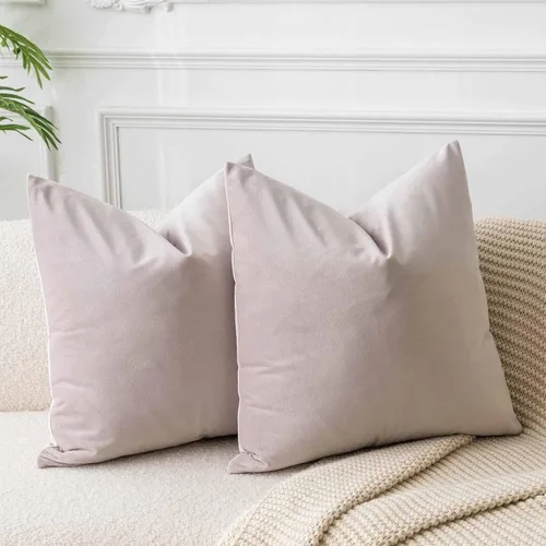 Miniatura 19 de Juspurbet - Juego de 2 fundas decorativas de terciopelo para cojines, fundas suaves para sofá, cama o sillón con cremallera oculta, para sala