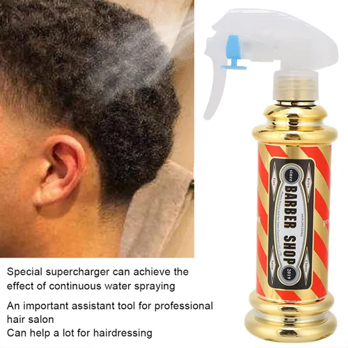 Miniatura 3 de Dioche Botella de spray de agua de peluquería, botella de spray de peluquería Salon Barbería Hair Styling Water Spray Kettle 5.1 fl oz (dorado)