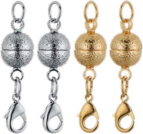 Miniatura 5 de Zpsolution Cierre Magnético de Bloqueo para Joyería, Cierres Magnéticos para Collares y Pulseras, Extensor de Cadena para Hacer Joyería Redondo 4pcs