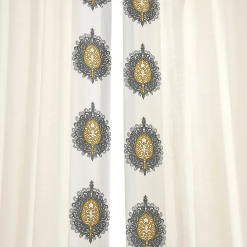 Miniatura 8 de HPD Half Price Drapes Cortinas de algodón sólido con bordes para dormitorio y sala de estar 50 X 84, DTCC-SB220614-84 (1 panel) Mayan Gold